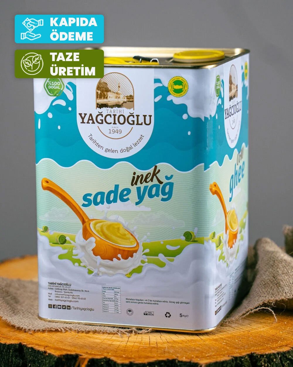 İnek Sade Yağ 5 Kg